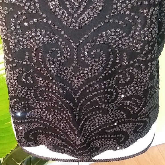 Dressbarn Black Velvet Blouse Size L - Picture 6 of 11